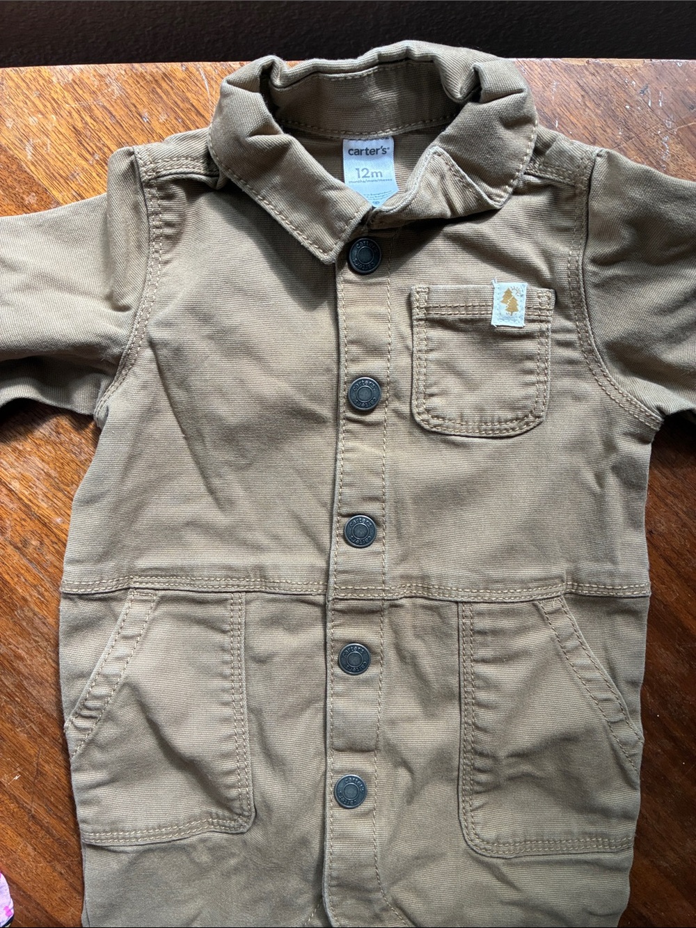 Carter's Brown Button-Front Toddler Romper